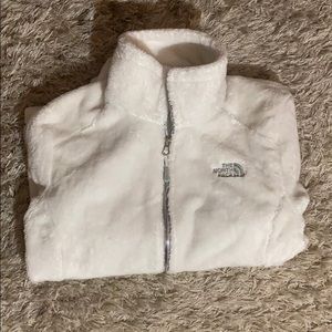 NORTH FACE white fuzzy fleece